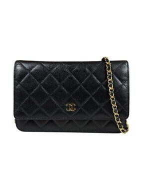Chanel Quilted Shoulder Bag Caviar Leather Black